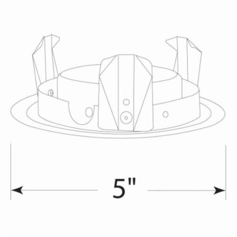 Juno 445 WH Adjustable Line Voltage Slot Aperture Trim, 5 in OD, Halogen Lamp, For Use With IC1P, TC1, TC1S, TC1R, TC1RCW, APT1 Series Low Voltage Housing